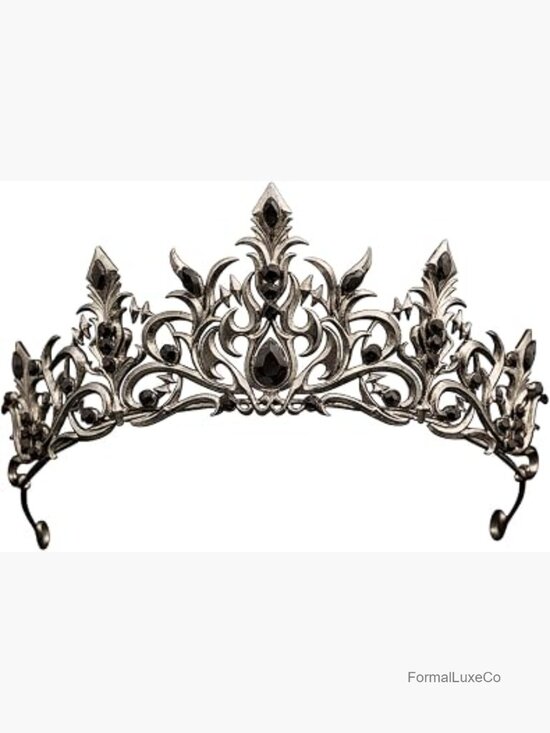 Gothic Royal Crystal Tiara Crown Dark Queen Rhinestone Headpiece Baroque main image 6